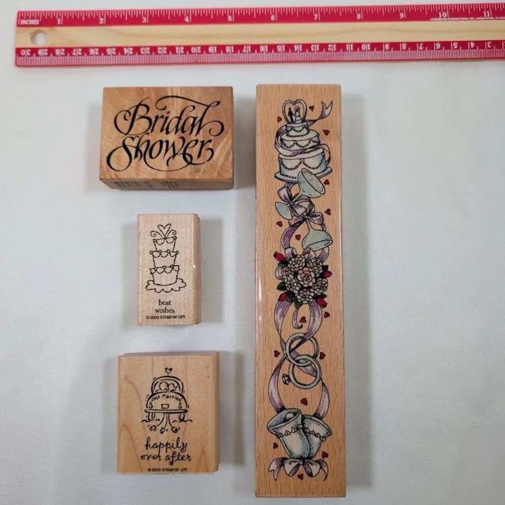 Lot #2 Wedding Rubber Stamps Stampin' Up SugarLoaf Bridal Shower Card Making 4